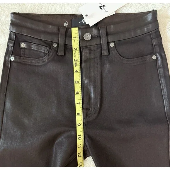 7 For All Mankind Women's Size 27 Black Ultra High Rise Skinny Boot Jeans NWT - Picture 8 of 12